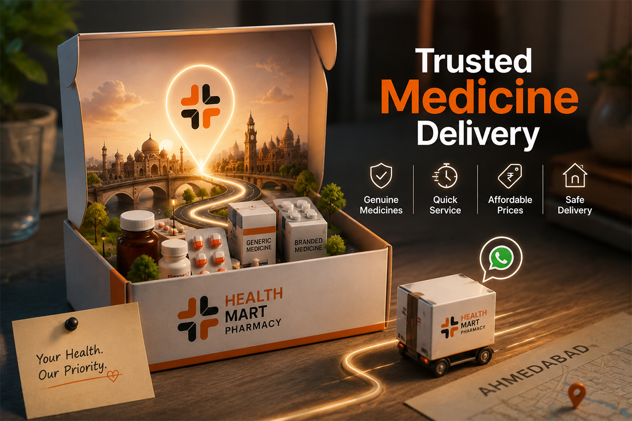 Healthmart Pharmacy, Pharmacy in Ahmedabad, Medical Store in Ahmedabad, Online Pharmacy Ahmedabad, Online Medicine Store Ahmedabad, Same Day Medicine Delivery Ahmedabad, WhatsApp Medicine Order Ahmedabad